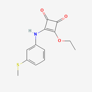 molecular formula C13H13NO3S B7835323 3-Ethoxy-4-{[3-(methylthio)phenyl]amino}cyclobut-3-ene-1,2-dione 
