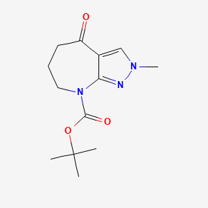molecular formula C13H19N3O3 B7835386 tert-butyl 2-methyl-4-oxo-4,5,6,7-tetrahydropyrazolo[3,4-b]azepine-8(2H)-carboxylate 
