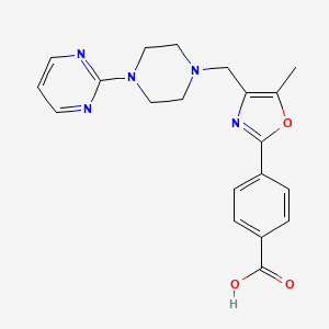 molecular formula C20H21N5O3 B7835387 4-{5-Methyl-4-[(4-pyrimidin-2-ylpiperazin-1-yl)methyl]-1,3-oxazol-2-yl}benzoic acid 