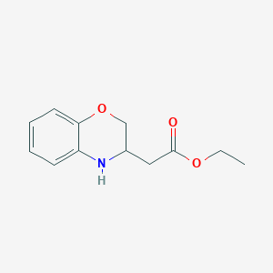 molecular formula C12H15NO3 B7835395 Ethyl 3,4-dihydro-2H-1,4-benzoxazine-3-acetate 