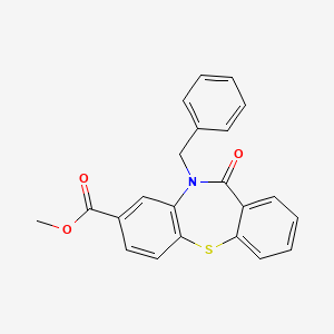 molecular formula C22H17NO3S B7835404 10-苄基-11-氧代-10,11-二氢二苯并[b,f][1,4]噻吨-8-甲酸甲酯 