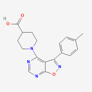 molecular formula C18H18N4O3 B7835412 1-[3-(4-Methylphenyl)isoxazolo[5,4-d]pyrimidin-4-yl]piperidine-4-carboxylic acid 