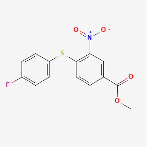 molecular formula C14H10FNO4S B7835433 Methyl 4-[(4-fluorophenyl)thio]-3-nitrobenzoate 