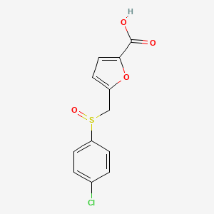 molecular formula C12H9ClO4S B7835436 5-{[(4-Chlorophenyl)sulfinyl]methyl}-2-furoic acid 