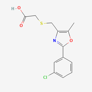 molecular formula C13H12ClNO3S B7835443 ({[2-(3-Chlorophenyl)-5-methyl-1,3-oxazol-4-yl]methyl}thio)acetic acid 