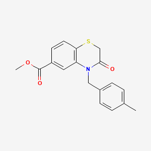 molecular formula C18H17NO3S B7835451 methyl 4-(4-methylbenzyl)-3-oxo-3,4-dihydro-2H-1,4-benzothiazine-6-carboxylate 