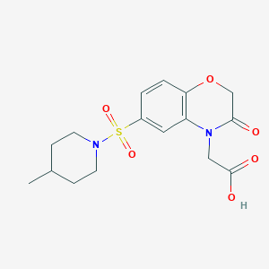 molecular formula C16H20N2O6S B7835452 {6-[(4-methylpiperidin-1-yl)sulfonyl]-3-oxo-2,3-dihydro-4H-1,4-benzoxazin-4-yl}acetic acid 