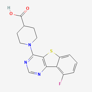 molecular formula C16H14FN3O2S B7835464 1-(9-Fluoro[1]benzothieno[3,2-d]pyrimidin-4-yl)-4-piperidinecarboxylic acid 
