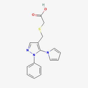 ({[1-phenyl-5-(1H-pyrrol-1-yl)-1H-pyrazol-4-yl]methyl}thio)acetic acid