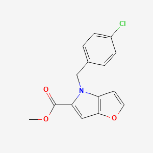 molecular formula C15H12ClNO3 B7835546 methyl 4-(4-chlorobenzyl)-4H-furo[3,2-b]pyrrole-5-carboxylate 