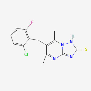 molecular formula C14H12ClFN4S B7835553 6-(2-Chloro-6-fluorobenzyl)-5,7-dimethyl[1,2,4]triazolo[1,5-a]pyrimidine-2-thiol 
