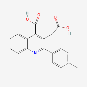 molecular formula C19H15NO4 B7835558 3-(Carboxymethyl)-2-(4-methylphenyl)quinoline-4-carboxylic acid 