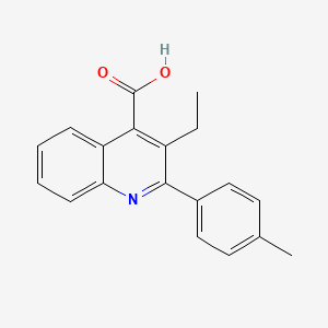 molecular formula C19H17NO2 B7835564 3-ethyl-2-(4-methylphenyl)quinoline-4-carboxylic Acid 