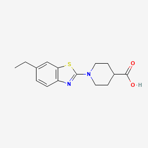molecular formula C15H18N2O2S B7835579 1-(6-Ethyl-1,3-benzothiazol-2-yl)-4-piperidinecarboxylic acid 