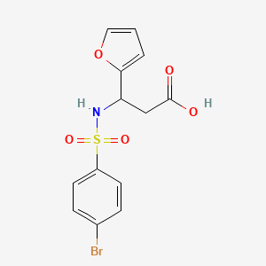 molecular formula C13H12BrNO5S B7835587 3-{[(4-Bromophenyl)sulfonyl]amino}-3-(2-furyl)propanoic acid 