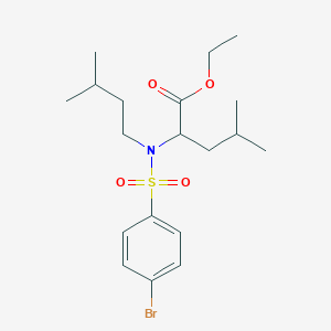 ethyl N-[(4-bromophenyl)sulfonyl]-N-(3-methylbutyl)leucinate
