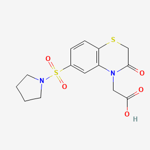 2-(3-Oxo-6-pyrrolidin-1-ylsulfonyl-1,4-benzothiazin-4-yl)acetic acid