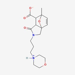 molecular formula C17H24N2O5 B7835645 7-Methyl-3-(3-morpholin-4-ium-4-ylpropyl)-4-oxo-10-oxa-3-azatricyclo[5.2.1.01,5]dec-8-ene-6-carboxylate 