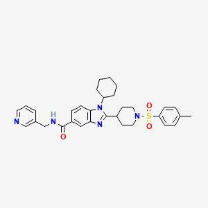 molecular formula C32H37N5O3S B7835670 1-Cyclohexyl-N-(pyridin-3-ylmethyl)-2-(1-tosylpiperidin-4-yl)-1H-benzo[d]imidazole-5-carboxamide 