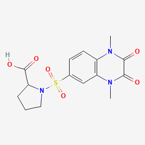 1-[(1,4-Dimethyl-2,3-dioxo-1,2,3,4-tetrahydroquinoxalin-6-yl)sulfonyl]proline