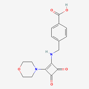 molecular formula C16H16N2O5 B7835703 4-{[(2-Morpholin-4-yl-3,4-dioxocyclobut-1-en-1-yl)amino]methyl}benzoic acid 