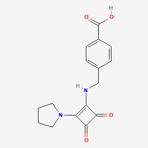molecular formula C16H16N2O4 B7835710 4-{[(3,4-Dioxo-2-pyrrolidin-1-ylcyclobut-1-en-1-yl)amino]methyl}benzoic acid 