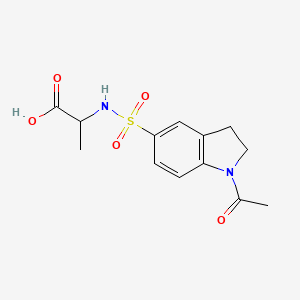 molecular formula C13H16N2O5S B7835723 2-(1-acetyl-2,3-dihydro-1H-indole-5-sulfonamido)propanoic acid 