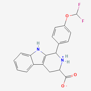 molecular formula C19H16F2N2O3 B7835791 1-[4-(difluoromethoxy)phenyl]-2,3,4,9-tetrahydro-1H-pyrido[3,4-b]indol-2-ium-3-carboxylate 