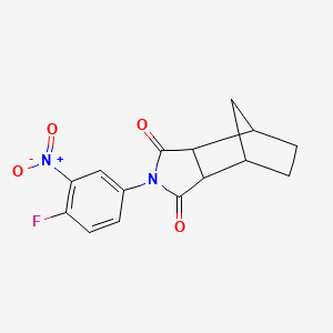 molecular formula C15H13FN2O4 B7835814 2-(4-fluoro-3-nitrophenyl)hexahydro-1H-4,7-methanoisoindole-1,3-dione 