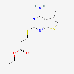 Ethyl 3-[(4-amino-5,6-dimethylthieno[2,3-d]pyrimidin-2-yl)sulfanyl]propanoate