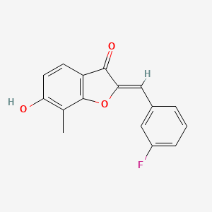 molecular formula C16H11FO3 B7835902 (2Z)-2-(3-fluorobenzylidene)-6-hydroxy-7-methyl-1-benzofuran-3(2H)-one 