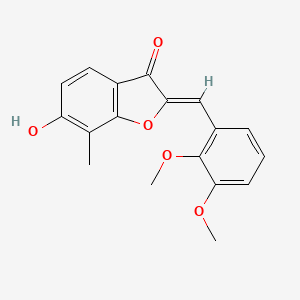 molecular formula C18H16O5 B7835903 (2Z)-2-(2,3-dimethoxybenzylidene)-6-hydroxy-7-methyl-1-benzofuran-3(2H)-one 