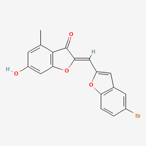 molecular formula C18H11BrO4 B7835920 (2Z)-2-[(5-bromo-1-benzofuran-2-yl)methylidene]-6-hydroxy-4-methyl-1-benzofuran-3(2H)-one 