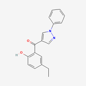 molecular formula C18H16N2O2 B7835931 (5-Ethyl-2-hydroxyphenyl)(1-phenyl-1h-pyrazol-4-yl)methanone CAS No. 288401-56-9