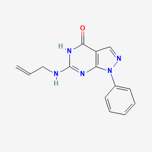 molecular formula C14H13N5O B7835969 1-Phenyl-6-(prop-2-en-1-ylamino)-1h-pyrazolo-[3,4-d]pyrimidin-4(5h)-one 