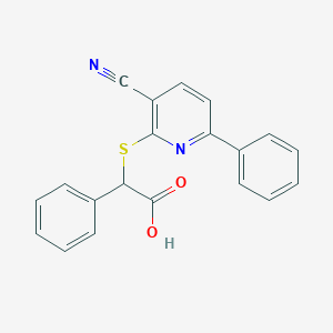 molecular formula C20H14N2O2S B7835983 [(3-Cyano-6-phenylpyridin-2-yl)sulfanyl](phenyl)acetic acid 