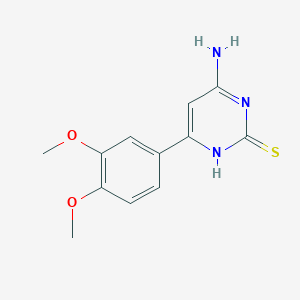 molecular formula C12H13N3O2S B7836075 4-amino-6-(3,4-dimethoxyphenyl)pyrimidine-2(1H)-thione 