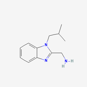 molecular formula C12H17N3 B7836102 (1-isobutyl-1H-benzo[d]imidazol-2-yl)methanamine 