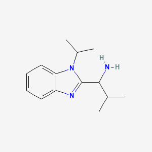 molecular formula C14H21N3 B7836104 2-methyl-1-[1-(propan-2-yl)-1H-benzimidazol-2-yl]propan-1-amine 