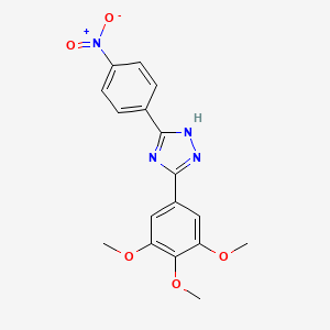 molecular formula C17H16N4O5 B7836110 3-(4-Nitrophenyl)-5-(3,4,5-trimethoxyphenyl)-1H-1,2,4-triazole 