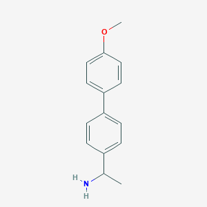 molecular formula C15H17NO B7836132 1-(4'-Methoxy-[1,1'-biphenyl]-4-yl)ethanamine 