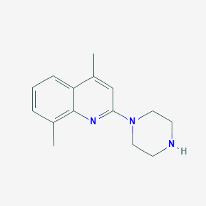 molecular formula C15H19N3 B7836214 4,8-Dimethyl-2-piperazin-1-ylquinoline 