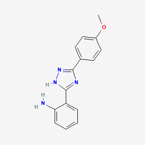 molecular formula C15H14N4O B7836253 2-[5-(4-methoxyphenyl)-1H-1,2,4-triazol-3-yl]aniline 