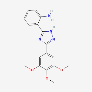 molecular formula C17H18N4O3 B7836256 2-[5-(3,4,5-trimethoxyphenyl)-1H-1,2,4-triazol-3-yl]aniline 