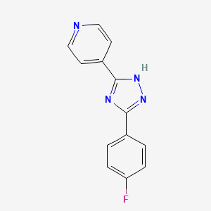 molecular formula C13H9FN4 B7836272 4-[5-(4-Fluorophenyl)-1H-1,2,4-triazol-3-yl]pyridine 