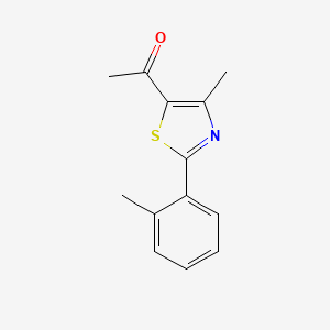 molecular formula C13H13NOS B7836293 1-[4-Methyl-2-(2-methylphenyl)-1,3-thiazol-5-yl]ethan-1-one 