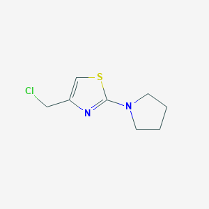 molecular formula C8H11ClN2S B7836297 Thiazole, 4-(chloromethyl)-2-(1-pyrrolidinyl)- CAS No. 172649-59-1