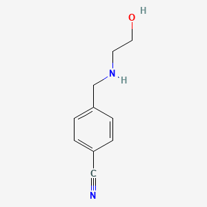 molecular formula C10H12N2O B7836329 4-[(2-Hydroxy-ethylamino)-methyl]-benzonitrile 