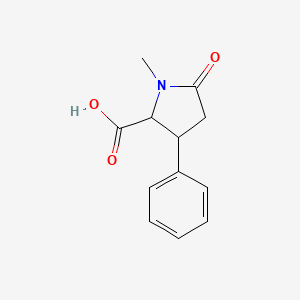 molecular formula C12H13NO3 B7836447 1-Methyl-5-oxo-3-phenylpyrrolidine-2-carboxylic acid 