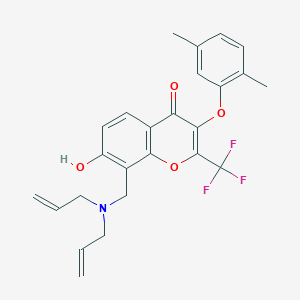8-[[Bis(prop-2-enyl)amino]methyl]-3-(2,5-dimethylphenoxy)-7-hydroxy-2-(trifluoromethyl)chromen-4-one